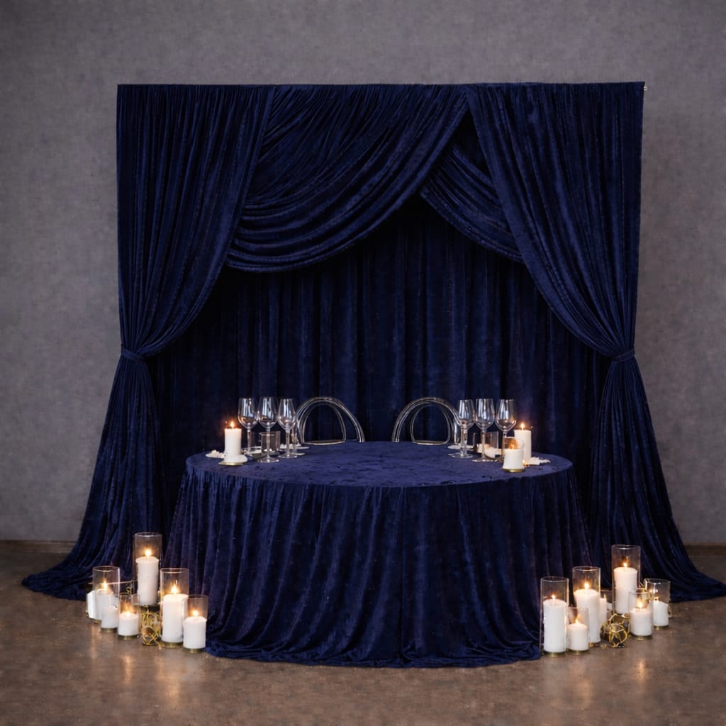 Crushed Velvet Backdrop Drapes