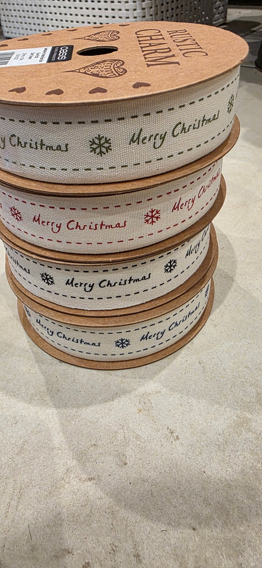 Merry Christmas Ribbon - Green