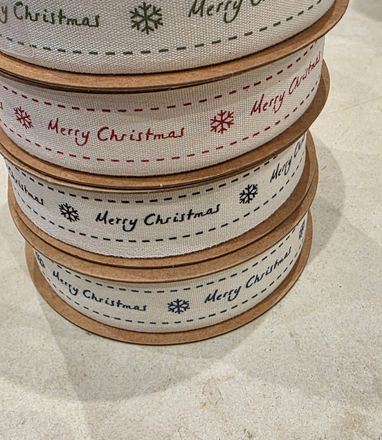 Merry Christmas Ribbon - Green