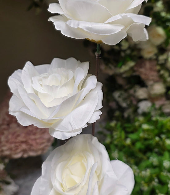 Large Rose Trio - Ivory