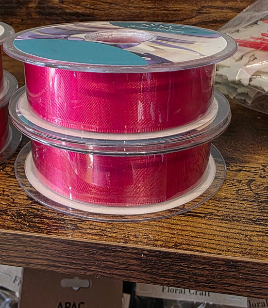 Burgundy Satin Ribbon 25mm
