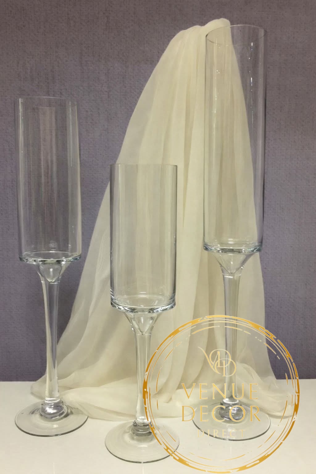 Stemmed Cylinder Vase - Glass