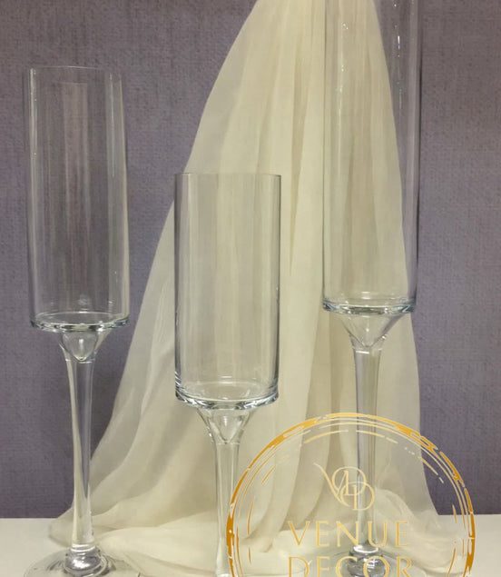 Stemmed Cylinder Vase - Glass