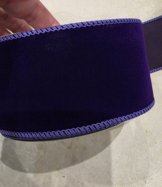Purple Wired Velvet Ribbon