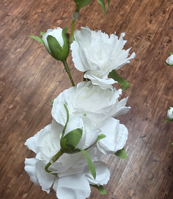 Peony Rose spray - white