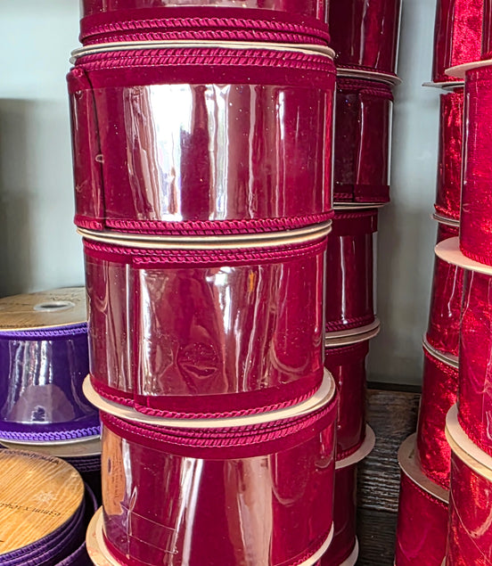 Burgundy Wired Velvet Ribbon