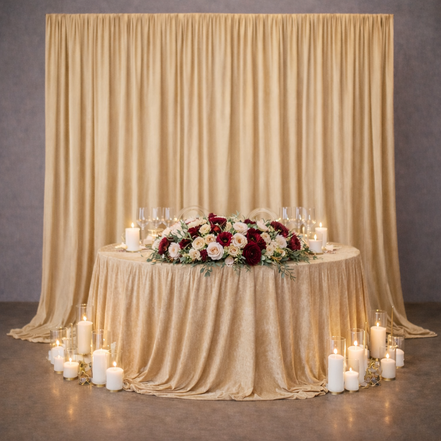 Crushed Velvet Backdrop Drapes