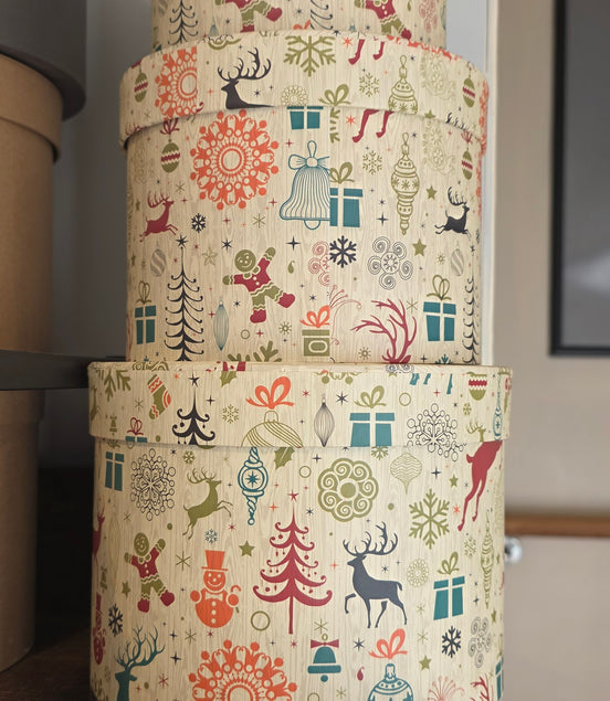 Deer Lined Hat Box Trio