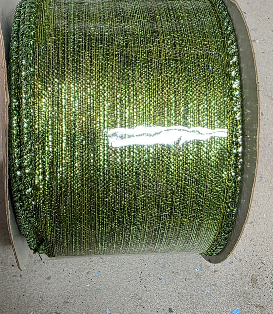 Green Shimmer Wired Ribbon
