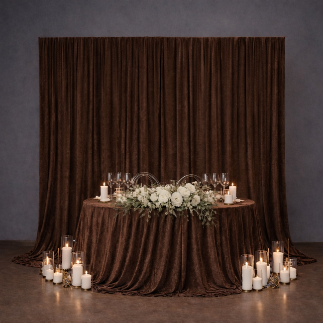 Crushed Velvet Backdrop Drapes
